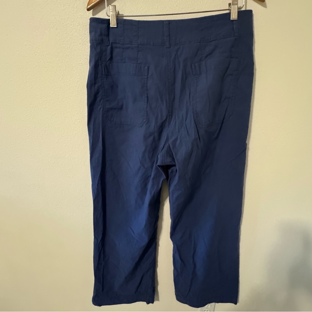 Anthropologie Maeve The Colette Magic Fabric Crop Wide-Leg Pants Blue Night-33 - Picture 3 of 10